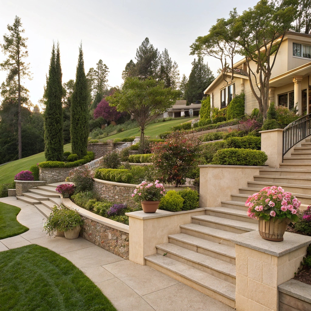 Wood materials in landscape design